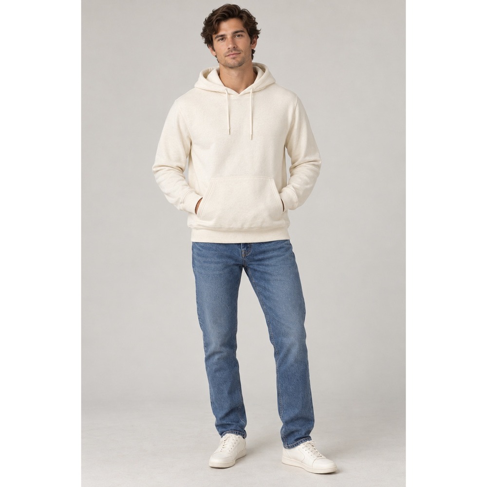 J.Crew Mens L Heritage Cotton Hooded Sweater Ivory Knit Hoodie NWT $128 Fall